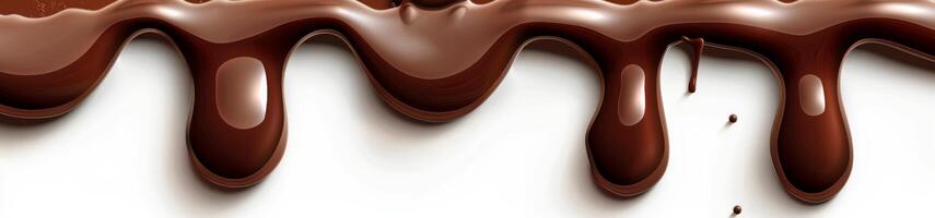 Melted Chocolate Dripping On White Background photo