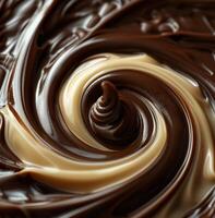 Swirling Dark and White Chocolate photo