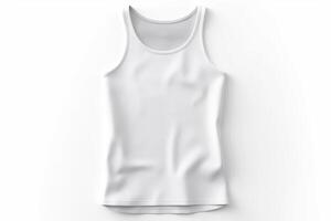 Blank white t-shirt mockup on white background. 3D rendering photo