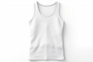White t-shirt mockup on white background, 3d rendering photo