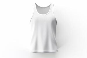 Blank white sleeveless t-shirt mockup, 3d rendering photo