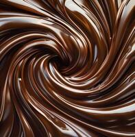 Swirling Melted Dark Chocolate Close-Up Texture photo