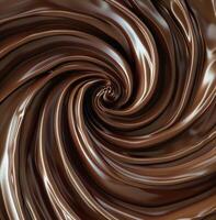 Swirling Melted Dark Chocolate Close-Up Texture photo