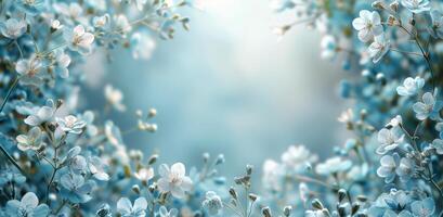 White Flowers Against A Blue Sky photo