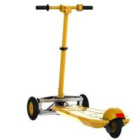 Three-wheel scooter close-up scene isolated on background. Ideal for large publications or printing. 3d rendering - illustration photo