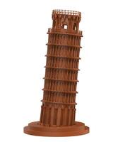 Leaning Tower of Pisa close-up scene isolated on background. Ideal for large publications or printing. 3d rendering - illustration photo