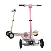 Three-wheel scooter close-up scene isolated on background. Ideal for large publications or printing. 3d rendering - illustration photo