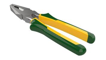 Side cutting pliers close-up scene isolated on background. Ideal for large publications or printing. 3d rendering - illustration photo