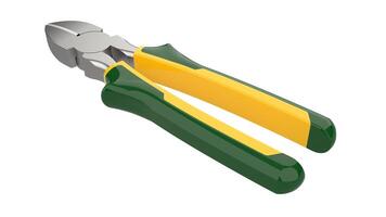 Side cutting pliers close-up scene isolated on background. Ideal for large publications or printing. 3d rendering - illustration photo