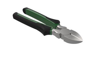 Side cutting pliers close-up scene isolated on background. Ideal for large publications or printing. 3d rendering - illustration photo