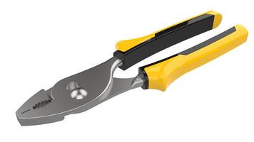 Slip joint pliers close-up scene isolated on background. Ideal for large publications or printing. 3d rendering - illustration photo
