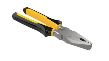 Side cutting pliers close-up scene isolated on background. Ideal for large publications or printing. 3d rendering - illustration photo