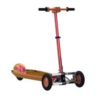 Three-wheel scooter close-up scene isolated on background. Ideal for large publications or printing. 3d rendering - illustration photo