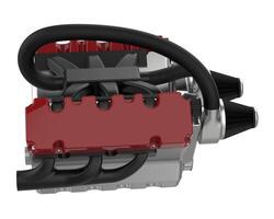 Supercar engine isolated on background. 3d rendering - illustration photo