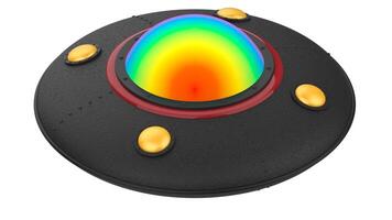 UFO close-up scene isolated on background. 3d rendering - illustration photo