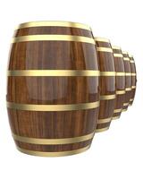 Whiskey barrel close-up scene isolated on background. 3d rendering - illustration photo
