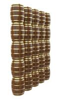 Whiskey barrel close-up scene isolated on background. 3d rendering - illustration photo