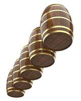 Whiskey barrel close-up scene isolated on background. 3d rendering - illustration photo