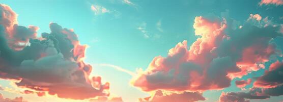 Dramatic Pink And Blue Clouds At Sunset photo