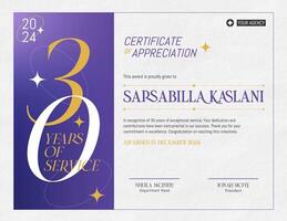 30 Years of Service Certificate Template