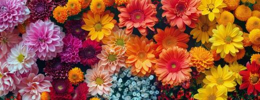 Closeup of Colorful Gerbera Daisies in Full Bloom photo
