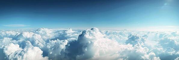 Aerial View of White Clouds in a Blue Sky photo