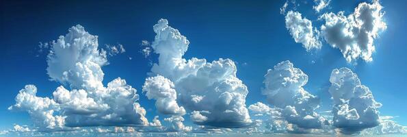 Aerial View of Cumulus Clouds on a Sunny Day photo