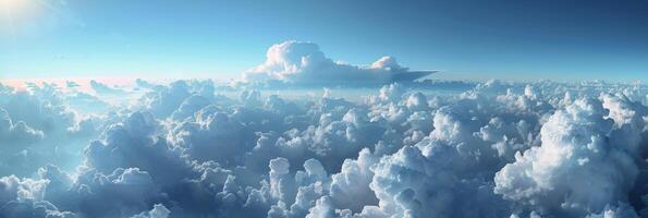 Aerial View of White Clouds in a Blue Sky photo