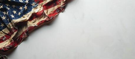 Worn American Flag With Sun Flare photo