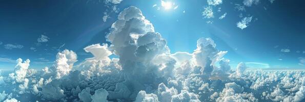 Aerial View of Cumulus Clouds on a Sunny Day photo