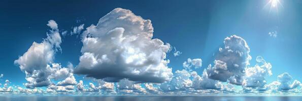 Aerial View of Cumulus Clouds on a Sunny Day photo