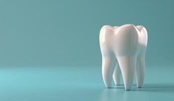 A Single White Tooth Model on a Blue Surface photo