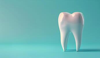 White Tooth Model on Teal Background photo