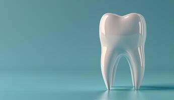White Tooth Model on Teal Background photo