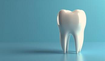 White Tooth Model on Teal Background photo
