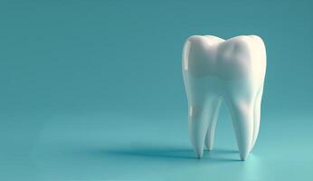 White Tooth Model on Teal Background photo