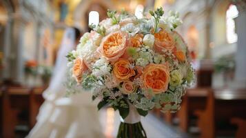 Bouquet of Flowers on Table photo