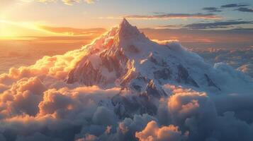 Majestic Mountain With Clouds photo
