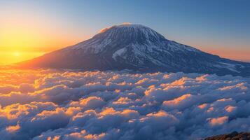 Cloud-covered Mountain Summit photo