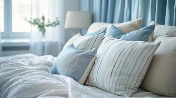 Bed Covered With Pillows photo