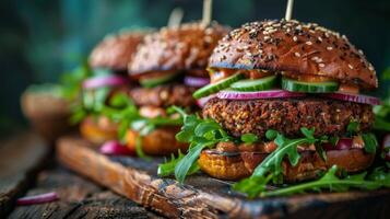 Close-Up of Sandwich on Cutting Board photo