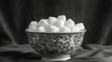 Wooden Bowl Filled With Cubed Potatoes on Table photo