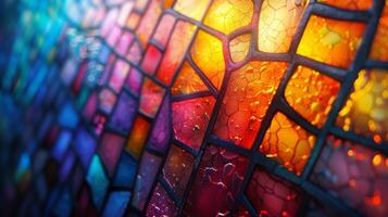 Colorful Wallpaper With Water Droplets Close-Up photo