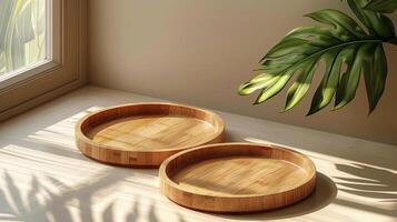 Wooden Containers on Table photo