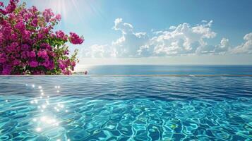 Large Swimming Pool by Tall Building photo