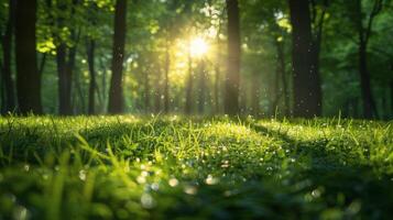 Sunlight Filtering Through Tree Leaves photo