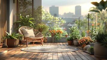 Chair on Wooden Floor Next to Green Wall photo