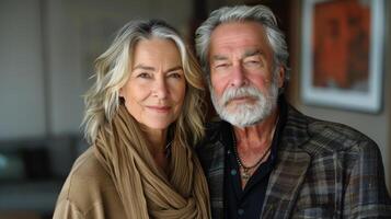 Man and Woman Posing for a Picture photo