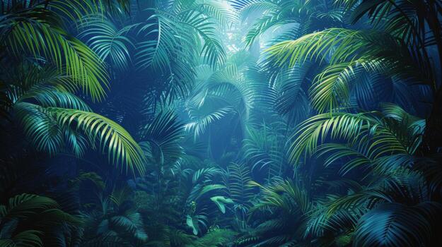 Dense Jungle With Abundant Trees photo