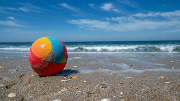 Beach Ball on Sandy Beach photo